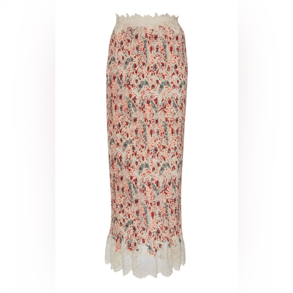Paco Rabanne Floral Red and Cream Women's Skirt